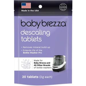 Baby Brezza Descaling Tablets - Compatible with Bottle Washer Pro and All Brands of Baby Bottle Washer Appliances (20 Count (Pack of 1))