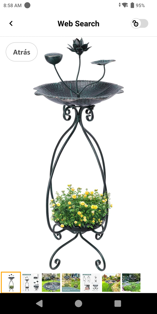 VCUTEKA Bird Bath with Flower Planter Pedestal, birdbath for Outdoors with Lotus, 33" Height Vintage Bird Baths for Garden Yard Patio Lawn Decor