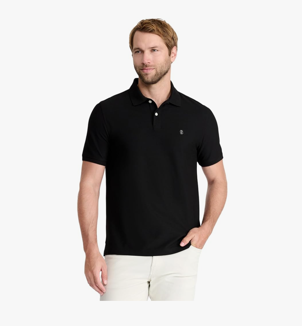 IZOD Men's Advantage Performance Short Sleeve Polo Shirt Size 4XL, Blackh