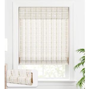 LazBlinds Cordless Bamboo Blinds, Bamboo Roll Up Shades for Windows, Light Filtering Wood Window Blinds, Bamboo Roller Shades for Indoor Home- Size: 30" W x 72'' H, Whitewash B