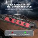 Metal Workshop Surge Protector Power Strip with 2 USB Ports - 8 Spaced Outlets, 500J Surge & Overload Protection, 4FT 14AWG Cord, Rugged Metal Housing, 125V/15A/1875W, Ideal for Indoor Workshop