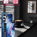 Compatible with Samsung Galaxy S23+ Plus Case Wallet Cute for Women with Design,Rugged Credit Card Holder Slot Protective Phone Skin Cases - Blue Pretty Marble