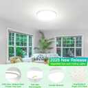 12 Inch 3200LM Dimmable LED Flush Mount Ceiling Lights, 2-Pack 24W Ceiling Light Fixtures, 2700K/3000K/4000K/5000K/6500K 5 Color in One, Ultra Thin White Round Lamps for Kitchen, Bedroom, Hallway