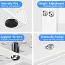 KIKIBRO Expandable Cabinet Shelf Organizers, Kitchen Small Stand Rack Organization for Countertop Cupborad Pantry, White 2 Pack