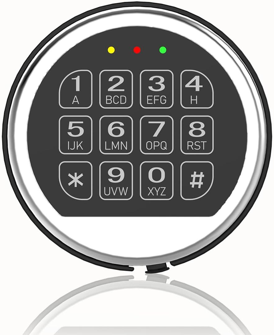 Gun Safe Lock Replacement with Solenoid Lock High Security Chrome Digital Keypad Electronic Safe Lock for Home Fireproof Gun Safe Box