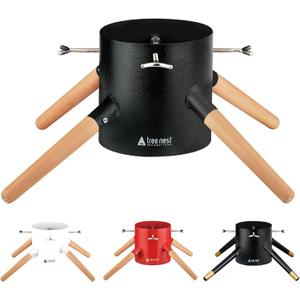 Tree Nest Christmas Tree Stand Base Xmas Modern Tree Metal Holder Stand for 10ft Real Tree Xmas Tree DecorationFamily,Black (Up to 10ft, 5.9inch)