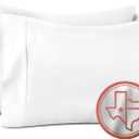 TEXAS LINEN CO. 100% Egyptian Cotton Pillow Cases Set of 2, 600 Thread Count White Standard/Queen Pillowcase for Sleeping, Soft, Silky Sateen Weave Bed Pillow Cover, Extra Long Staple Pillowcases