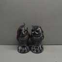 Hedoc 2 Pack Fake Owl Decoys to Scare Birds Away, Rotating Head Bird Deterrents, Nature Enemy Scarecrow Plastic Statues, Pest Repellent for Gardens and Patios (10+11 Inch)