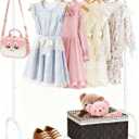 Kids Clothing Rack, Small Clothes Shelf with Metal Storage Shelf, Kids Dress Up Storage Rack, (White), 9.85"D x 31.5"W x 46.4"H