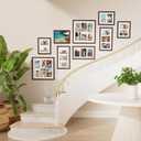 Vittanly 11x14 Collage Picture Frame, Displays 5Pcs 4x6 Pictures, Brown | Picture Frame Collage for 5Pcs 4x6 Photos with Mat, MDF Photo Frames with Plexiglass, Horizontal or Vertical Display