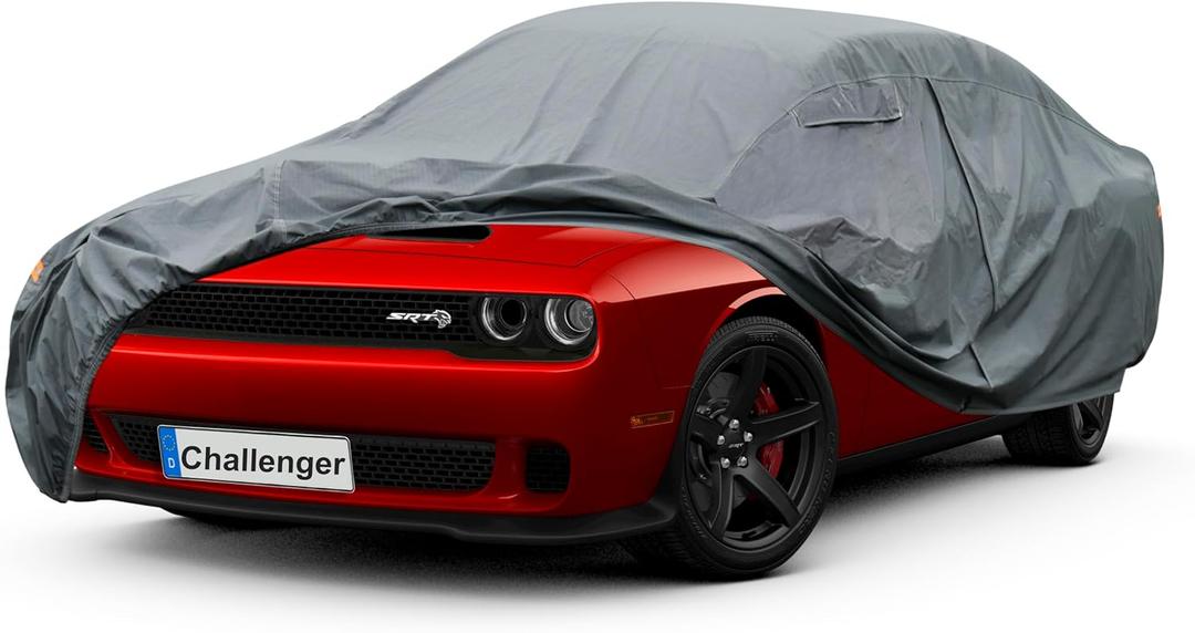 GUNHYI Premium Car Cover Custom Fit Dodge Challenger Hellcat (2008-2026), 16 Layers Heavy Duty Car Cover Waterproof All Weather with Zipper Door for Sun Rain Snow Dust Uv Protection