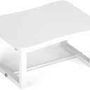 Wooden Step Stool with 500 Pounds, Wide Bed Step Stool for AdultsWood White Step Stool&Stable Solid Metal Frame for Kitchen, Bedroom, Living Room, Bathroom