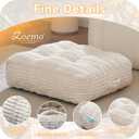 Floor Pillow Cushion for Adults, Meditation Cushion Pillow, Large Square Floor Sitting, for Tatami Living Room or Yoga, 22x22 Inch (4" Thick(Pack of 2), Beige)