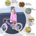 Retro Design Girls Bike with Basket and Coaster Brake for 3-13 Years Old Kids, 14 16 18 Inch Cruiser Bicycle for Toddlers with Training Wheels, 20 24 26 Inch with Kickstand, Multiple Colors (Pink)