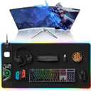 TopMade Wireless Charging RGB Mouse Pad, Waterproof Gaming Desk Pad with 4 Light Modes & 11 RGB Colors, Ultra-Smooth Surface, Non-Slip Base, 31.5"x15.75" XXL Large Desk Mat for MacBook, PC, Laptop