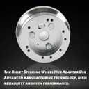 5 & 6 Hole Billet Steering Wheel Hub Adapter Silver
