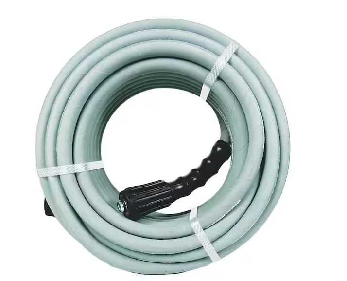 1/4 in. x 50 ft. 3000 PSI Rubber Pressure Washer Hose, Non-Marking with M22 Fittings