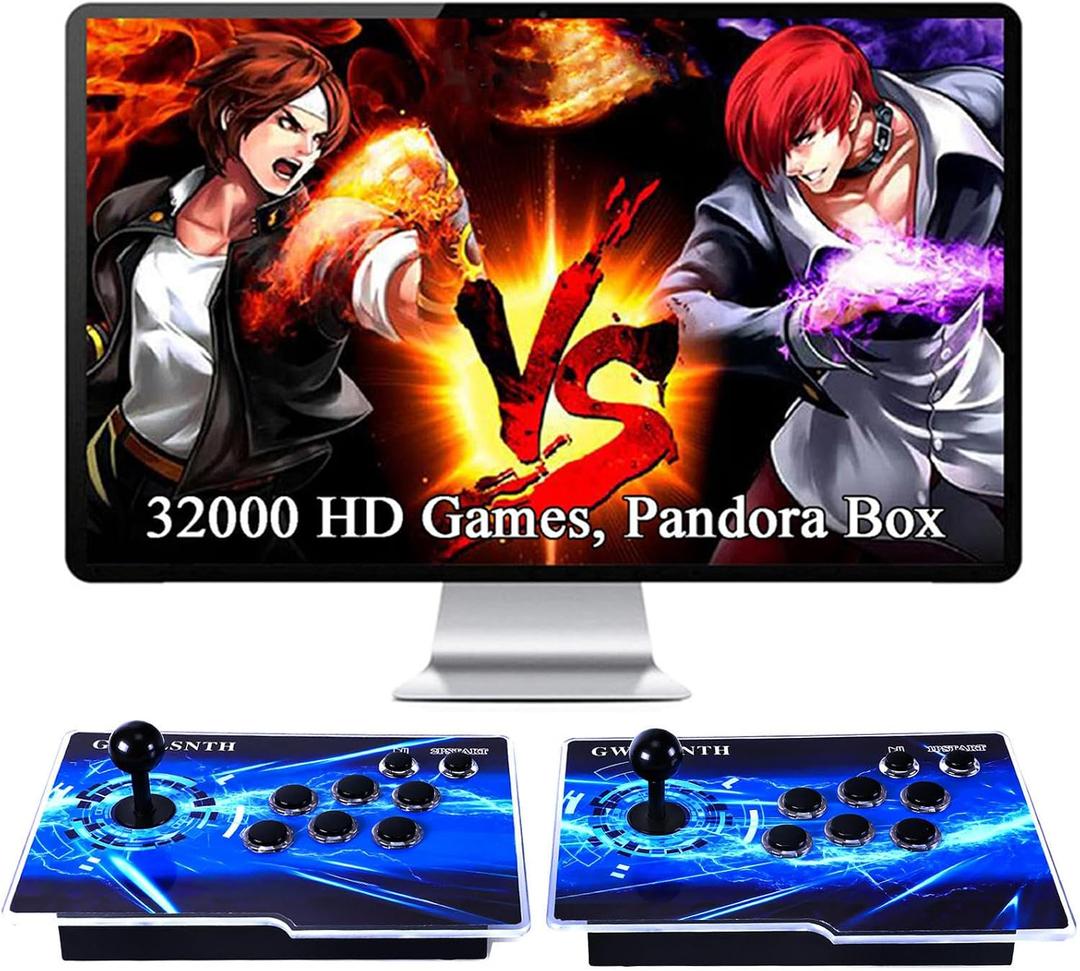 GWALSNTH 32000 in 1 Pandora Box 60S Arcade Game Console,1280X720 Display,Search/Save/Hide/Pause Games,Two Separate joysticks,1-4 Players, Medium