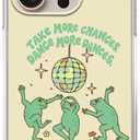 Dancing Frogs Case Compatible with iPhone 16 Pro, Hippie Frogs Case for iPhone 16 Pro, Cool TPU Shockproof Case Cover