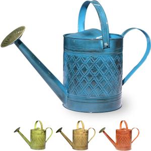 Home & Garden MPT01503 Robert Allen MPT011503 Wexley Metal, 2 Gallon, Mountain Waves 5 Gallon Watering can, 2 gal (Green)