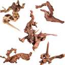 majoywoo Natural Small Coral Driftwood for Aquarium Decor Fish Tank Decorations, Assorted Driftwood Branch 4.5-7.5" 5 Pcs, Reptile Decor