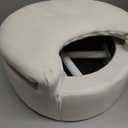 Vanity Stool with Storage and Backrest, Folding Back & Velvet Seat, Footrest, Round Ottoman with Sherpa, Vanity Chair with Storage, Ideal for Bedroom, Living Room, and Makeup Stations