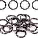Swpeet 60Pcs Heavy Duty 3/4 Inch - 20mm Gun-Black Multi-Purpose Metal O Ring Metal Rings for Hardware Bags Ring Hand DIY Accessories Keychains Belts and Dog Leas (Gun-Black, 3/4 Inch)