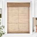 UNISHADES Cordless Bamboo Roman Shades for Windows, Blinds Size (42.5" W × 64" H) Colour (Light Filtering Tatami)