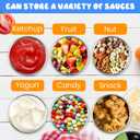 12pc Multicolor Salad Dressing Containers 1.69oz Small Salad Dressing Cups with Lids Stainless Steel Condiment Containers Reusable Sauce Containers for Kitchen Picnic Travel Meal Prep