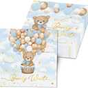 Blue Bear Baby Shower Decorations Napkins, 40Pcs We Can Bearly Wait Baby Shower Napkins, Teddy Bear Favors Napkin Cocktail Dessert Paper Napkin for Boy Bear Beraly Wait Party Supplies
