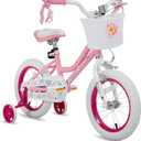 JOYSTAR Angel Girls Bike for Toddlers and Kids Ages 2-13 Years Old, 12 14 16 18 20 Inch Kids Bike with Training Wheels & Basket, 20 24 Inch Girls Bicycle with Handbrake & Kickstand (Cherry Pink)