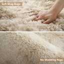 Shag Area Rugs for Bedroom Living Room,8X10 Ultra Soft Fluffy Area Rugs for Dorm, Indoor Carpet Nursery Rugs for Kids Girls Room Home Decor,Camel