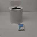 1.8 Gallons Small White Bathroom Trash Can with Lid, Slim Bathroom Garbage Bin, Removable Liner Bucket, Dog Proof Trash Can with Pop-Up Lid for Bedroom,Toilet