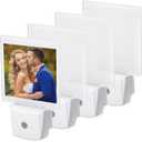 4 Pack Sublimation Night Light Plug in LED Night Light Dusk Dawn Sensor Flat Nightlight White LED Nightlight Craft for Bathroom, Hallway Bedroom Living Room