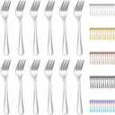Evanda Dessert Forks Set of 12 Pack, 5.62" Stainless Steel Pastry Fork, Appetizer Fork for Fruit, Cake, Cheese, Party Trips, Cafes, Restaurants, Easy To Clean, Dishwasher Safe (Silver 12 piece)
