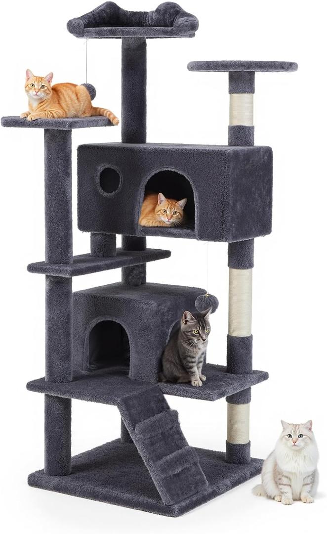 54 Inch Cat Tree Tower with Sisal Scratching Posts
