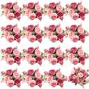 16 Bundles Artificial Peonies Silk Peonies Faux Flower Bouquet Fake Peony Flower Arrangements Table Centerpieces for Vase Wedding Party Boho Home Office Decoration Bulk (Rose Red, Pink)