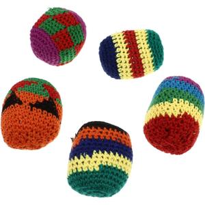 Outdoor Bean Bags 6 Pieces Funny Hacky Ball Sacks Assoerted Colors Woven Kickball Soft Knitted Kick Balls for Beginners Outdoor Playset