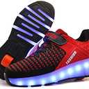 Ylllu Kids LED Roller Skate Shoes with Single Wheel Light up Roller Shoes Gift for Girls Boys Children Size 40