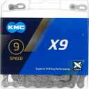KMC X9SL Ti-N 9-Speed 9-Fach Kette, 114 Glieder, Roller Chain (Grey)