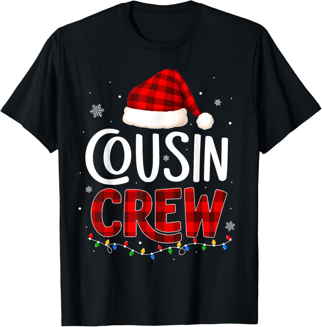 Cousin Crew Christmas Pajamas for Men Kids Women Grandkids T-Shirt S
