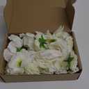 56 PCS Artificial Flower Heads White Bulk Fake Rose Peony Hydrangea Faux Flowers Small for Crafts Wedding Hair Cap Dresses Cake Baby Shower Decorations