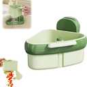 Kitchen Sink Drain Basket, Self-Cleaning Sink Food Catcher, Press to Open Strainer with Reusable Suction Base & Removable Filter Basket for Food Scraps Leftover Disposal