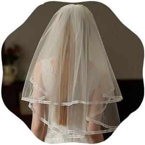 2 Tier Wedding Veil Bachelorette Party Veil With Comb Short Veils for Brides Veils for Women Wedding