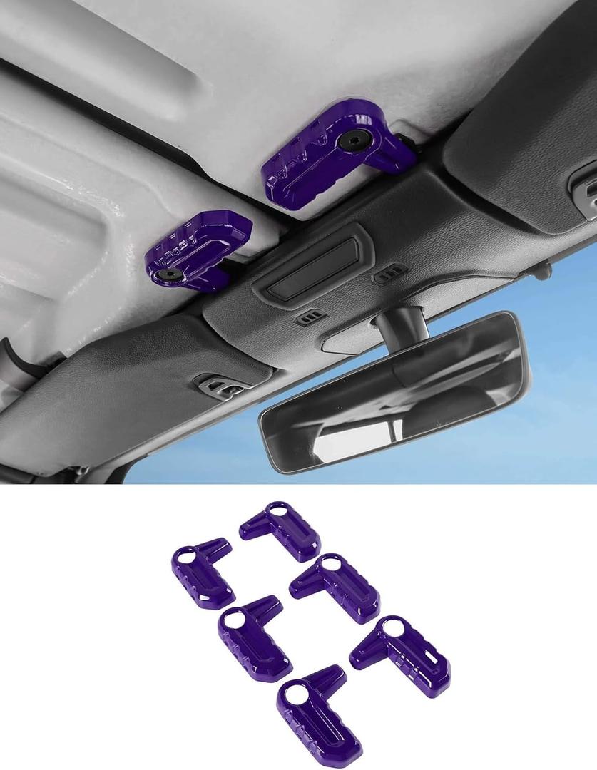 Savadicar Purple Interior Accessories - Hardtop Latches Trim Cover for 2018-Present Jeep Wrangler JL JLU 4XE & Gladiator JT - Solid Color Interior Decor Upgrade Option, 6-Piece