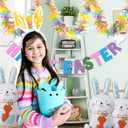 33Ft Easter Garland Decorations Colorful Tinsel Twist Garland for Tree with Gorgeous Bunny Carrot Designs Spring Pastel Hanging Ornaments for Home Indoor Outdoor Parade Floats Party Decor Supplies