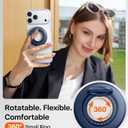 TORRAS 2025 Flagship Magnetic Phone Grip Ring Holder Kickstand [2-Sided Magnetic] [360 Rotation] Fit for MagSafe Accessories for iPhone 17 16 15 14 13 12 11 Samsung, Google, Blue