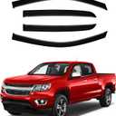 Canvcle Colorado Rain Guards - Window Visors for Chevy Colorado/GMC Canyon Crew Cab 2015-2022, Outside-Mount Tape-On Side Window Wind Deflectors for Colorado Accessories, Vent Visors Shades Rainproof