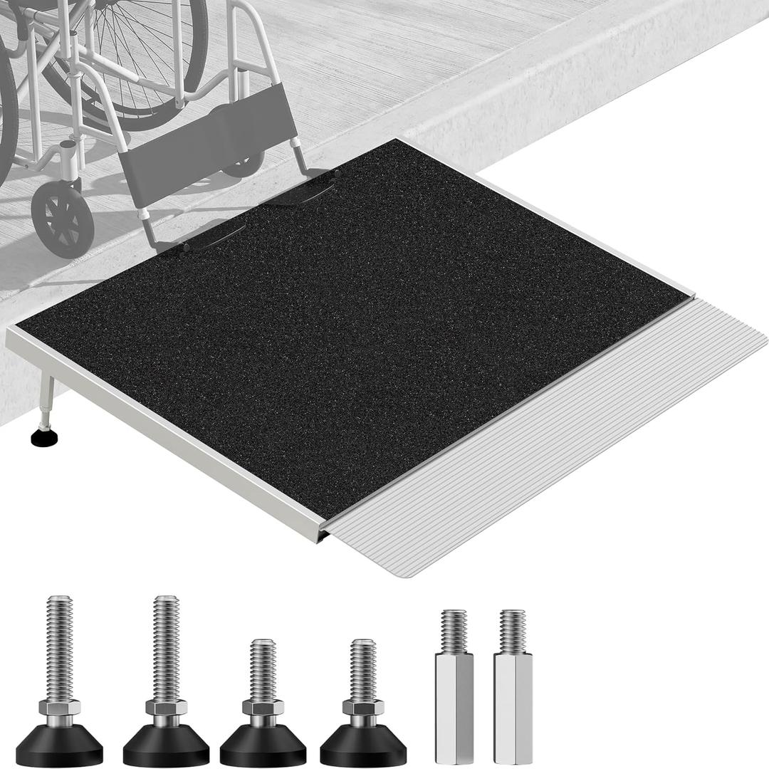 FACHNUO Adjustable Threshold Ramp for Doorways,30" L ×36" W x (3.1"- 7.6")H