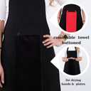 Premium Kitchen Chef Apron Star Set: Kitchen Apron & Oven Mitt/Pot Holder & Towel (Black)